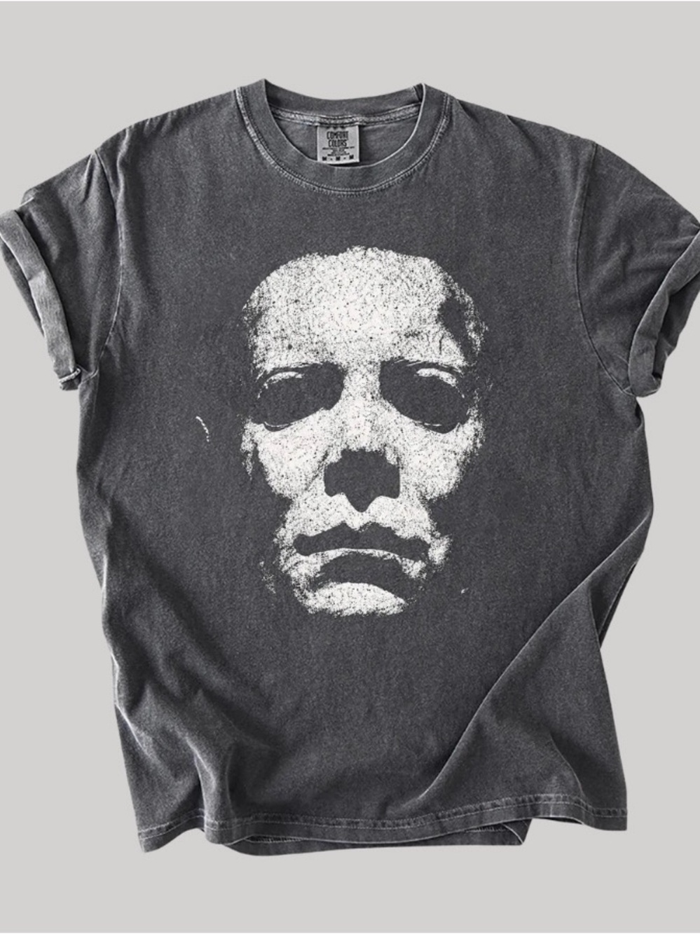 Michael Myers Face Halloween Horror Retro Grunge Graphic tee - Comfort Colors